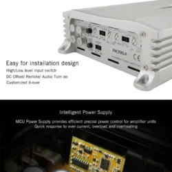 Sound Magus pk1400.4 4-channel car amplifier- powerful class-d amp delivering high output, superior sound qualityand efficient heat dissipation for premium car audio system